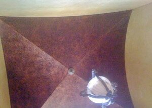 Faux Hammered Copper Groin Ceiling